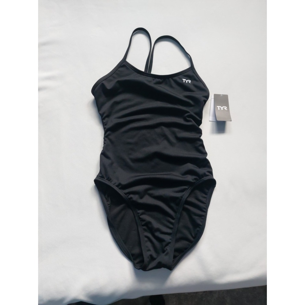TYR Women's 32 M  Durafast‎ CutOutFit Swimsuit, Solid Black